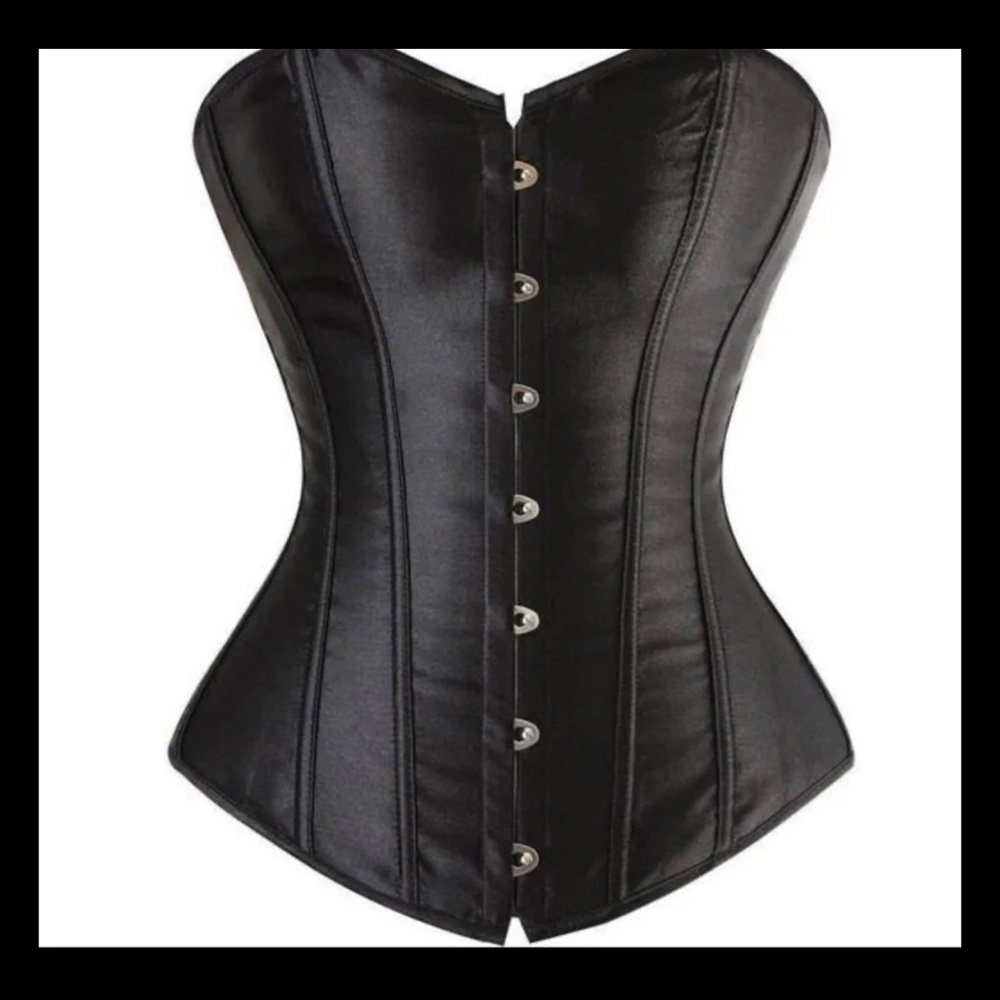 Black satin corset small-6xl